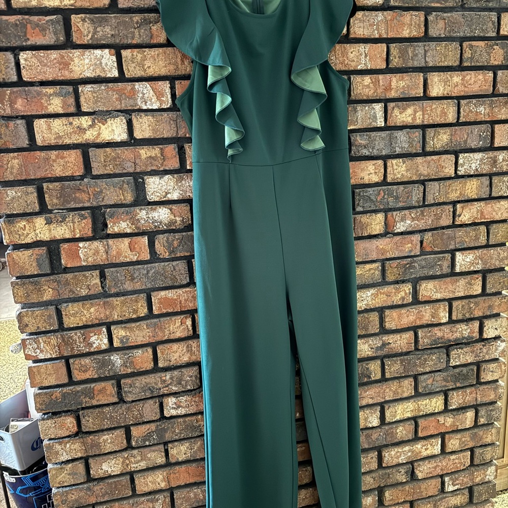 Elegant Green Ruffled Jumpsuit